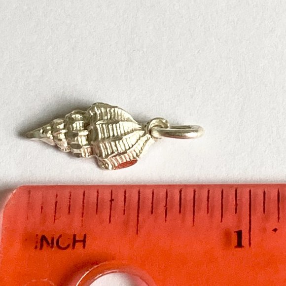 Vintage Sterling Silver Conch Shell Charm Pendant 925 For Bracelet Necklace - Picture 9 of 9